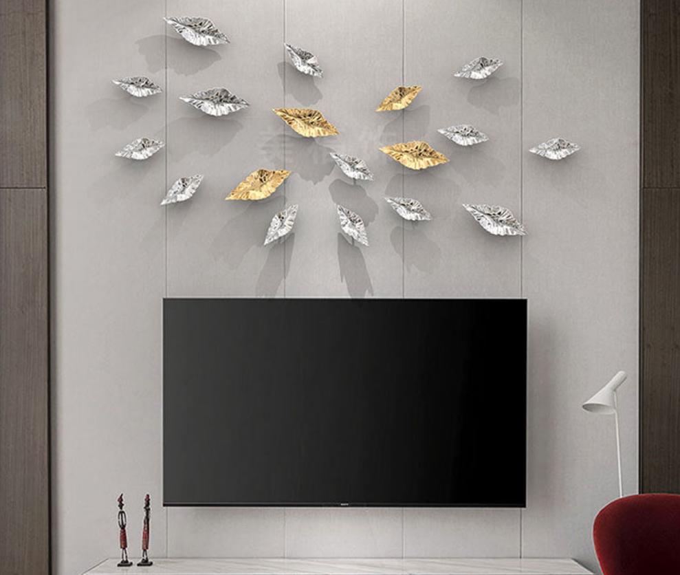 Resin Wall Art -   Art Leaf Wall Hanging Living Room Bedroom Wall Decoration