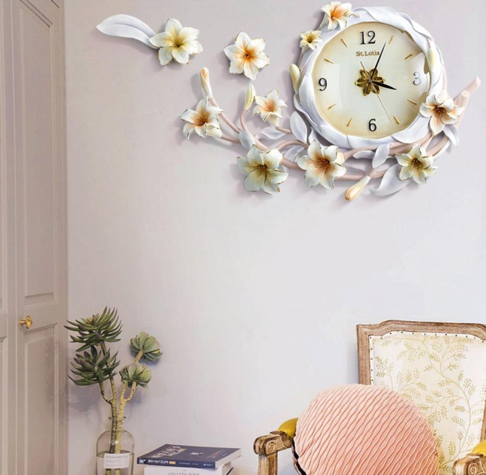 Resin Clock  - Flower Painting Wall Clock