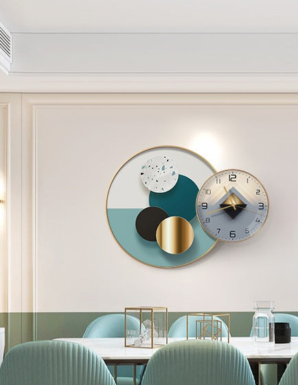 Clock Circle Crystal Porcelain Abstract Wall Hanging