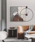 Metal Circle Clock - Circle Metal Clock and Square Crystal Porcelain Wall Hanging