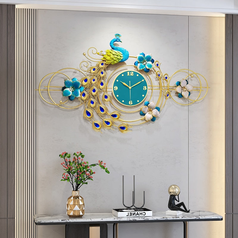 Peacock Clock - Decorative Large 3d Wall Clock Decoration