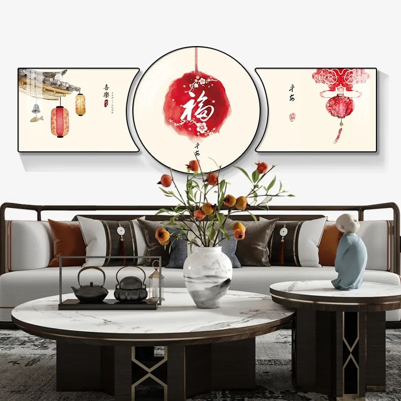 Canvas Landscape Different Shapes Clock 3 PC set - Deer Clock Design