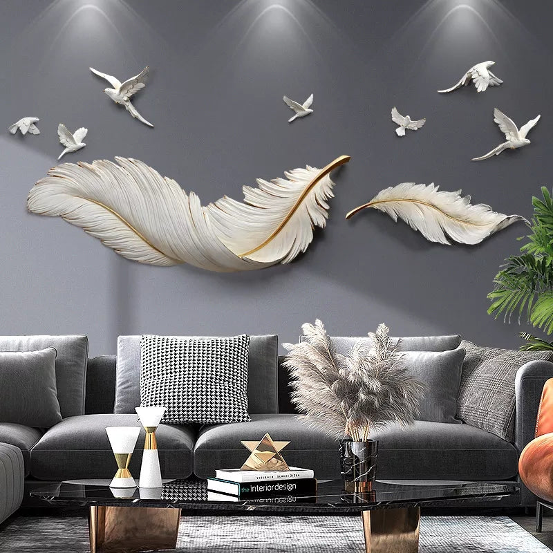 Resin Wall Art - Feather and Birds