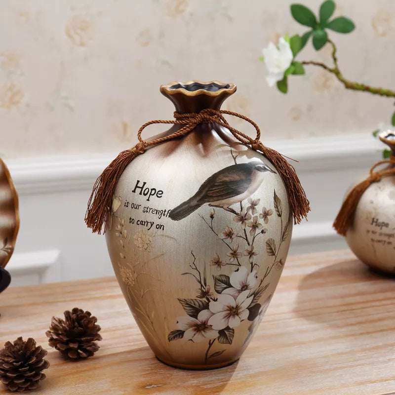 Ceramic 3PC Vases/ Jars set  With Ceramic Plate