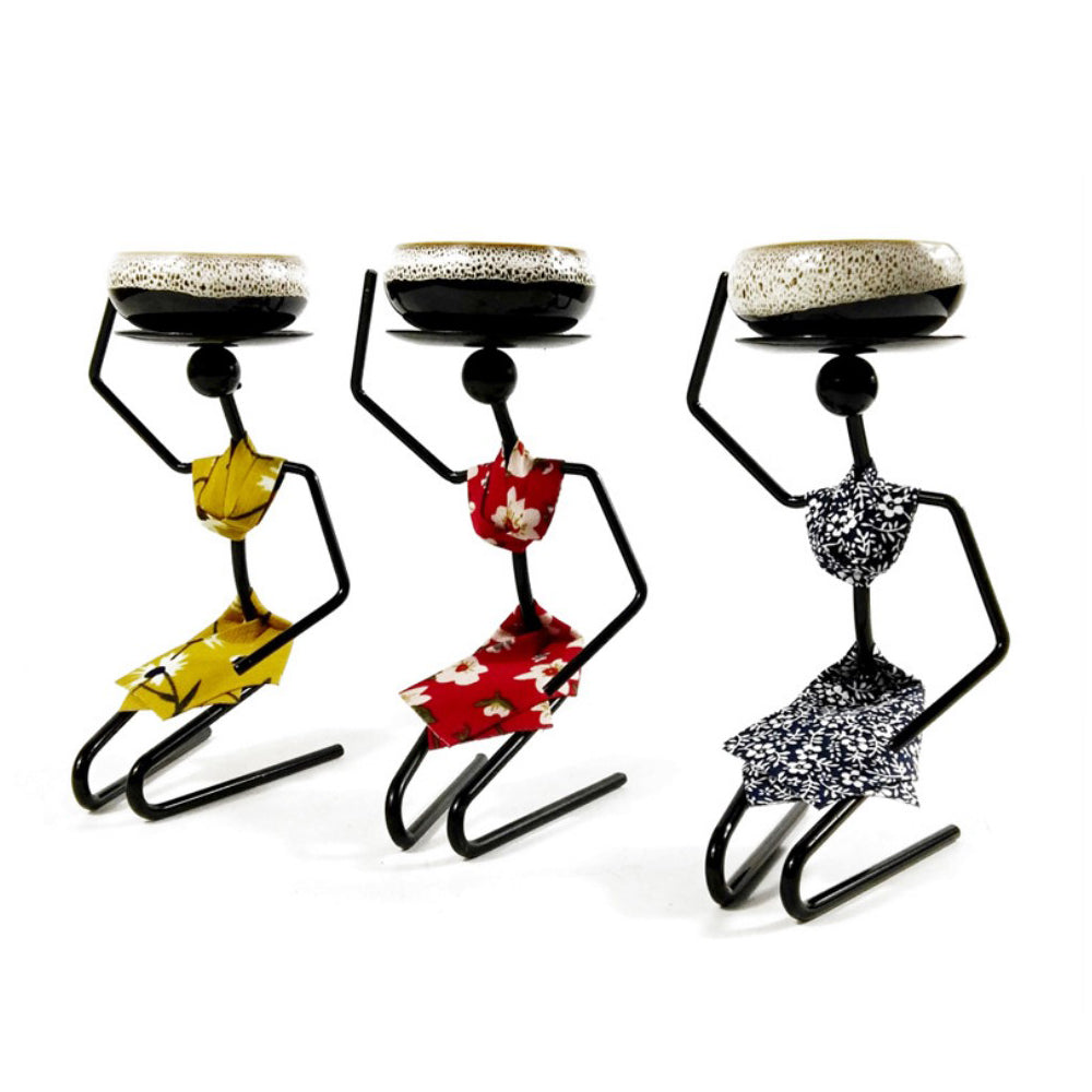 Candle Holders -  African Women Iron Rack