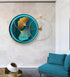 Circle Metal Clock and Square Crystal Porcelain Wall Hanging