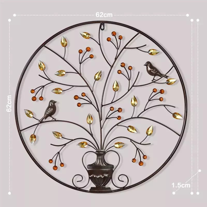 Metal Wall Art Decoration - Bird Tree