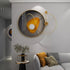 Circle Metal Clock and Circle Crystal Porcelain Wall Hanging