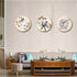 3PC Same Size Circle Canvas / Crystal Porcelain / LED Wall Art Lamp Abstract Wall Hanging