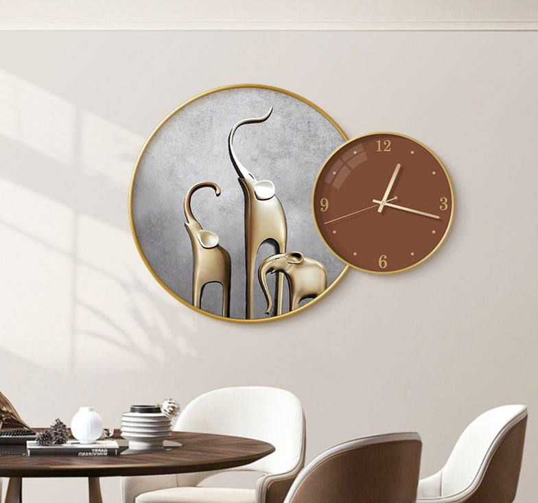 Clock Circle Crystal Porcelain Abstract Wall Hanging