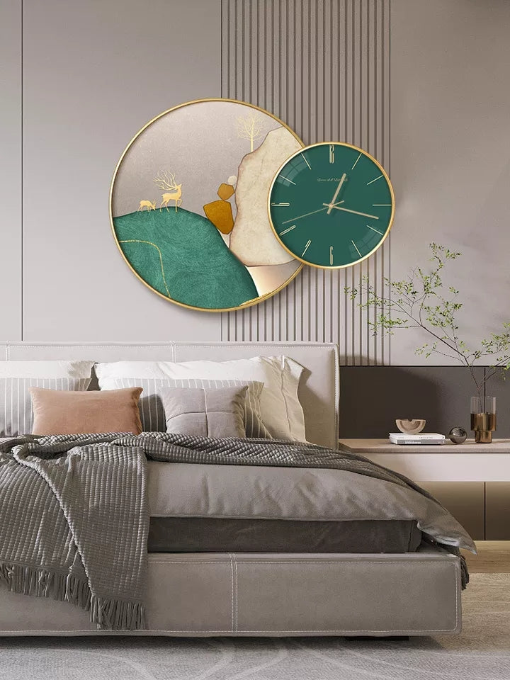 Clock Circle Crystal Porcelain Abstract Wall Hanging