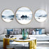 2+1 PC Circle Canvas / Crystal Porcelain / LED Wall Art Lamp Abstract Wall Hanging