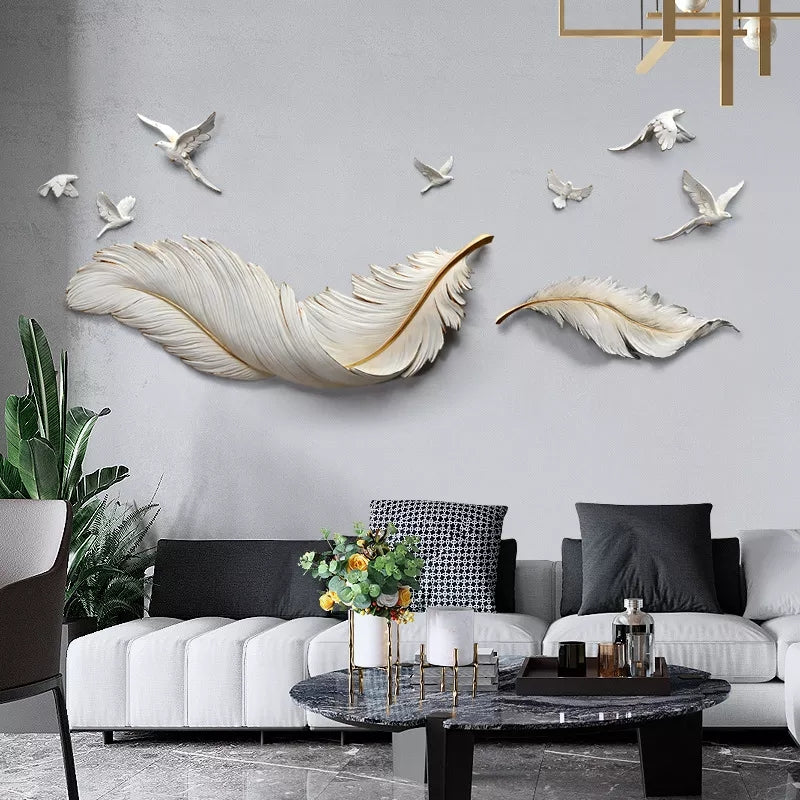 Resin Wall Art - Feather and Birds