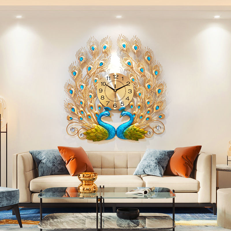 Peacock Clock - Wall clock living room household fashion Art