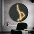 FINAL Single Circle Canvas / Crystal Porcelain / LED Wall Art Lamp Abstract Wall Hanging