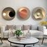 3PC Same Size Circle Canvas / Crystal Porcelain / LED Wall Art Lamp Abstract Wall Hanging