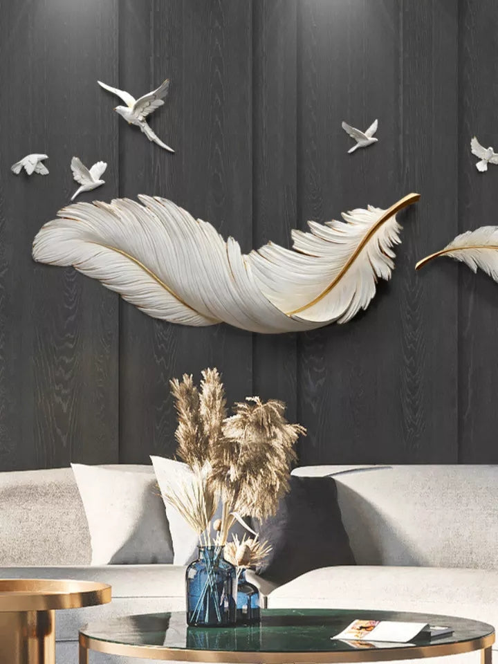 Resin Wall Art - Feather and Birds