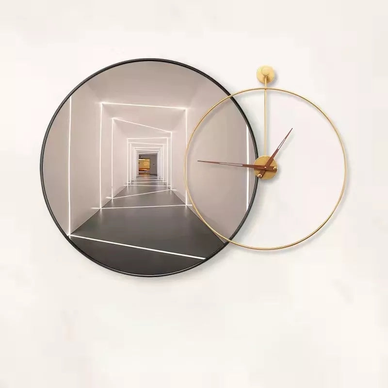 Circle Metal Clock and Circle Crystal Porcelain Wall Hanging