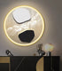 FINAL Single Circle Canvas / Crystal Porcelain / LED Wall Art Lamp Abstract Wall Hanging