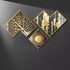 Canvas Landscape Different Shapes 3 PC set - Gold and Black Abstract