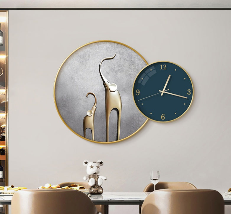 Clock Circle Crystal Porcelain Abstract Wall Hanging