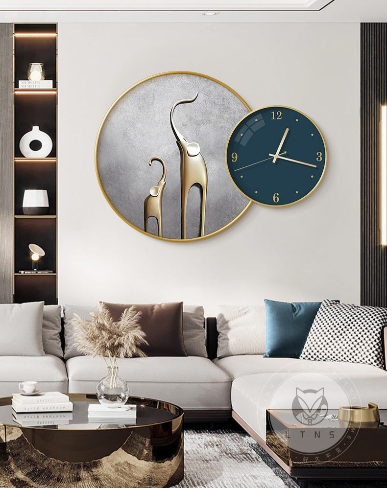 Clock Circle Crystal Porcelain Abstract Wall Hanging