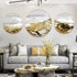 2+1 PC Circle Canvas / Crystal Porcelain / LED Wall Art Lamp Abstract Wall Hanging