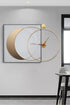 Metal Circle Clock - Square Crystal Porcelain Wall Hanging