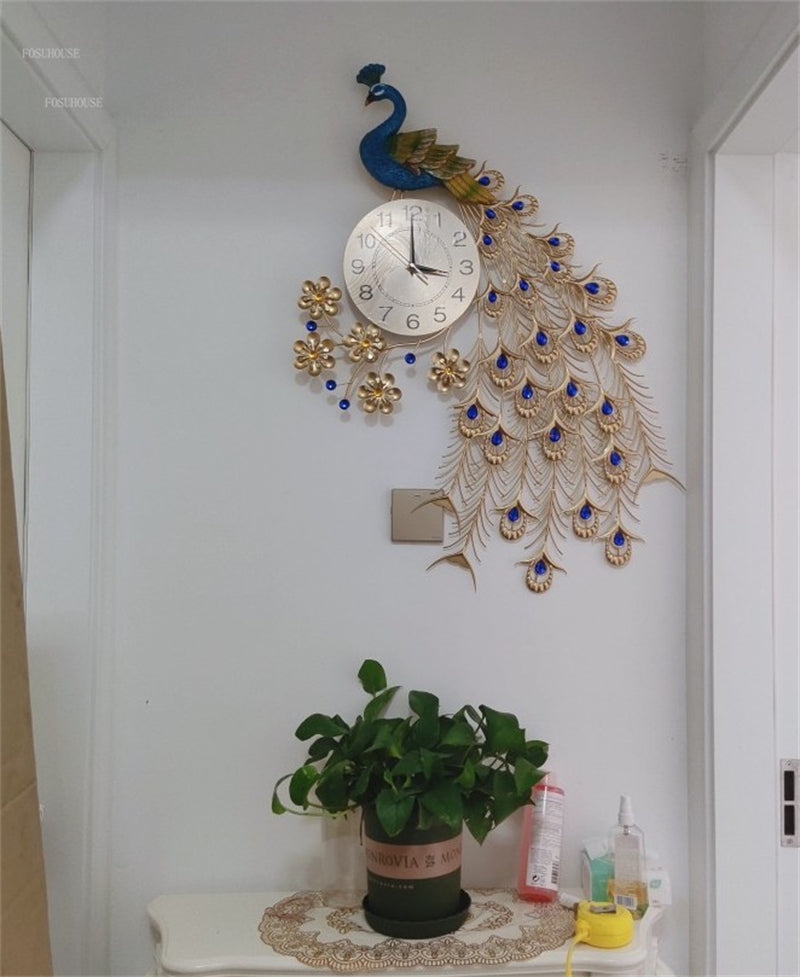 Peacock Clock - European Peacock Wall Clock