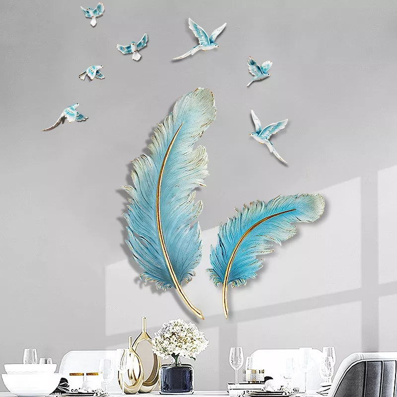 Resin Wall Art - Feather and Birds