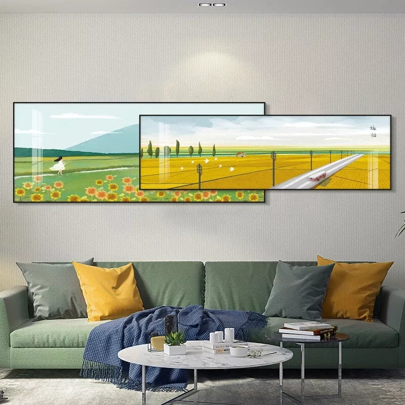 Canvas Landscape Different Shapes overlap 2  Panels (1 + 1)