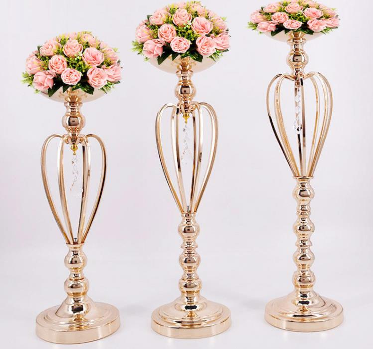 Candle Holders - Gold Candle Holders Flowers Vase Decoration