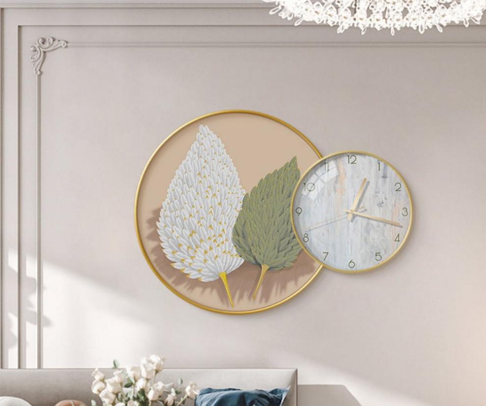 Clock Circle Crystal Porcelain Abstract Wall Hanging