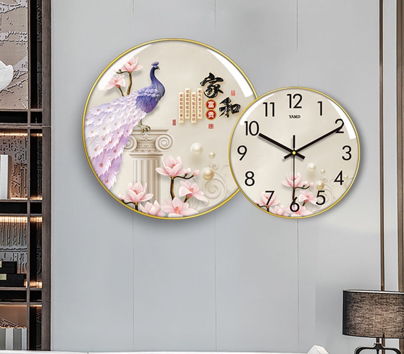 Clock Circle Crystal Porcelain Abstract Wall Hanging