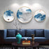 2+1 PC Circle Canvas / Crystal Porcelain / LED Wall Art Lamp Abstract Wall Hanging