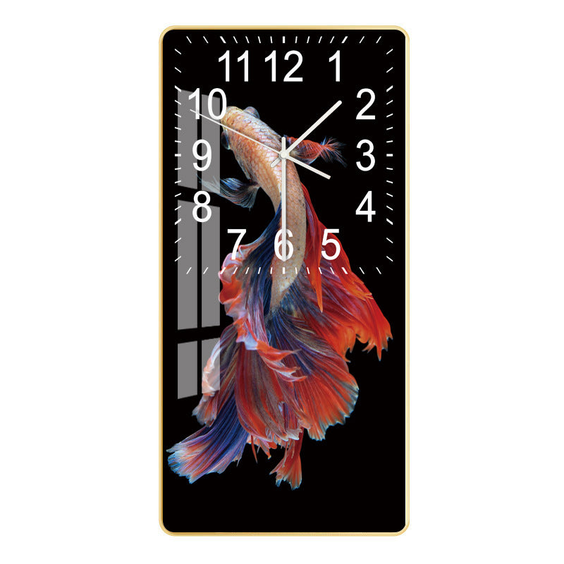 Rectangular Vertical Crystal Porcelain Clock Wall Hanging