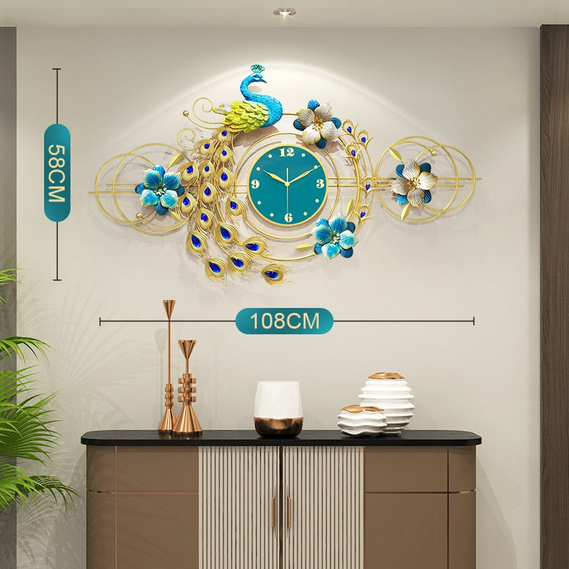 Peacock Clock - Decorative Large 3d Wall Clock Decoration