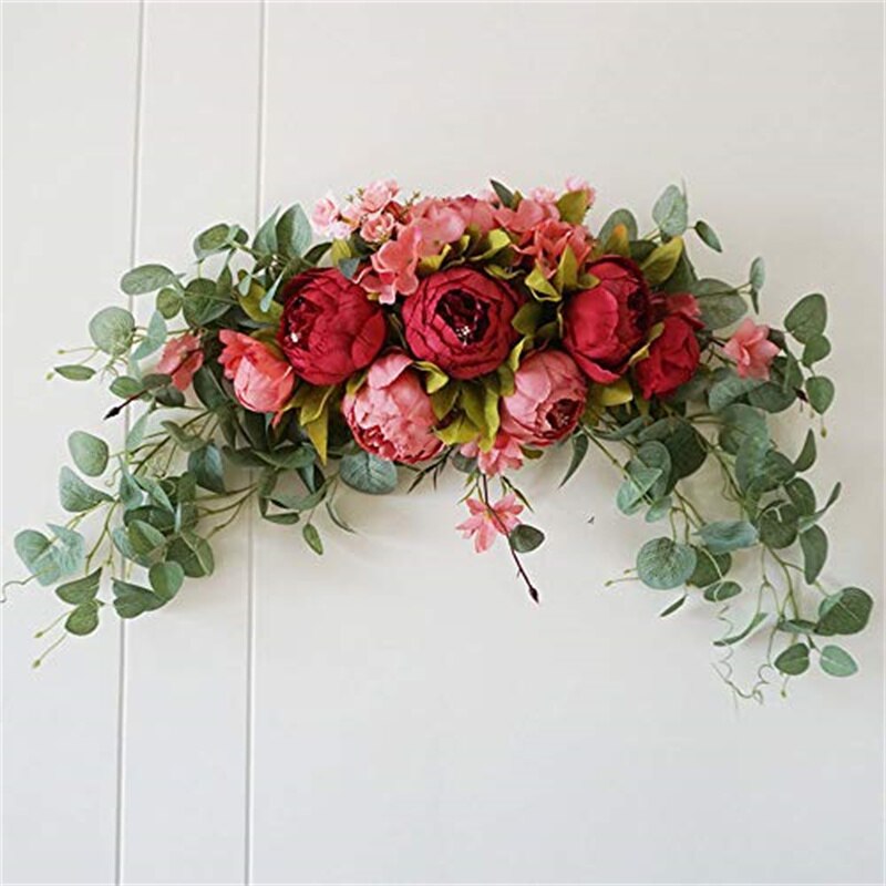 ! Flowers Garland - Rose Peony Artificial Flowers Garland Door Decorative Flower