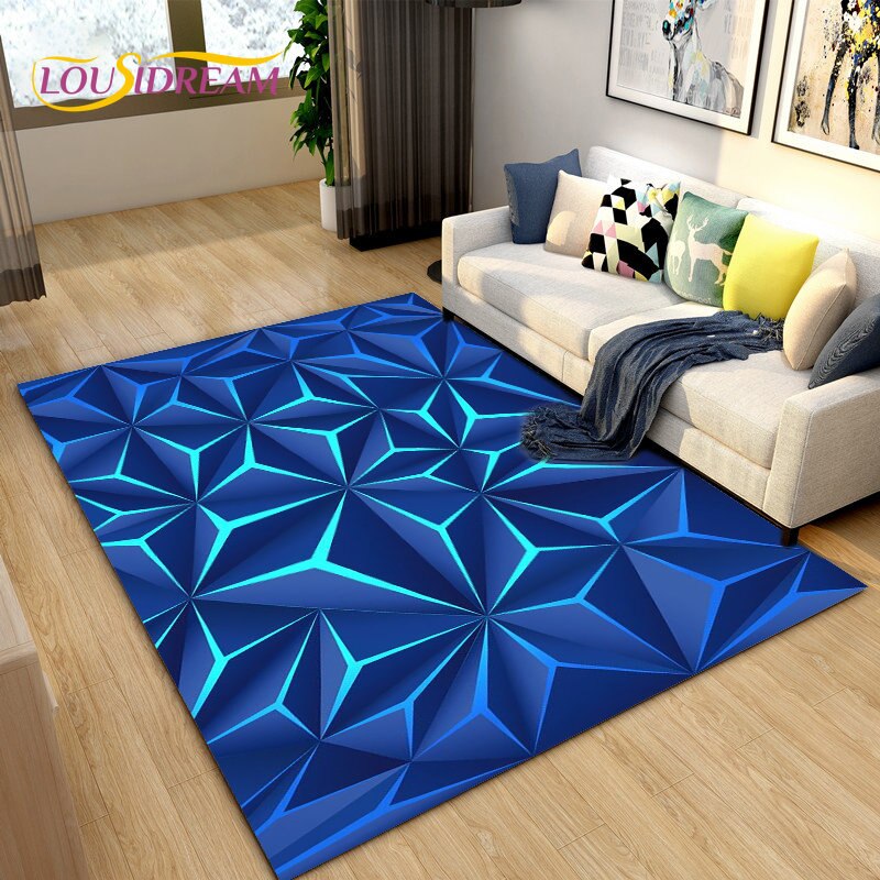 Living Room Designer Carpets - Blue Abstract designs