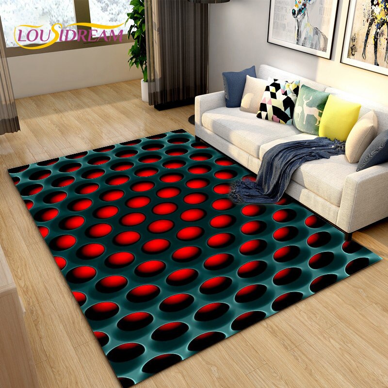 Living Room Designer Carpets - Red and Black