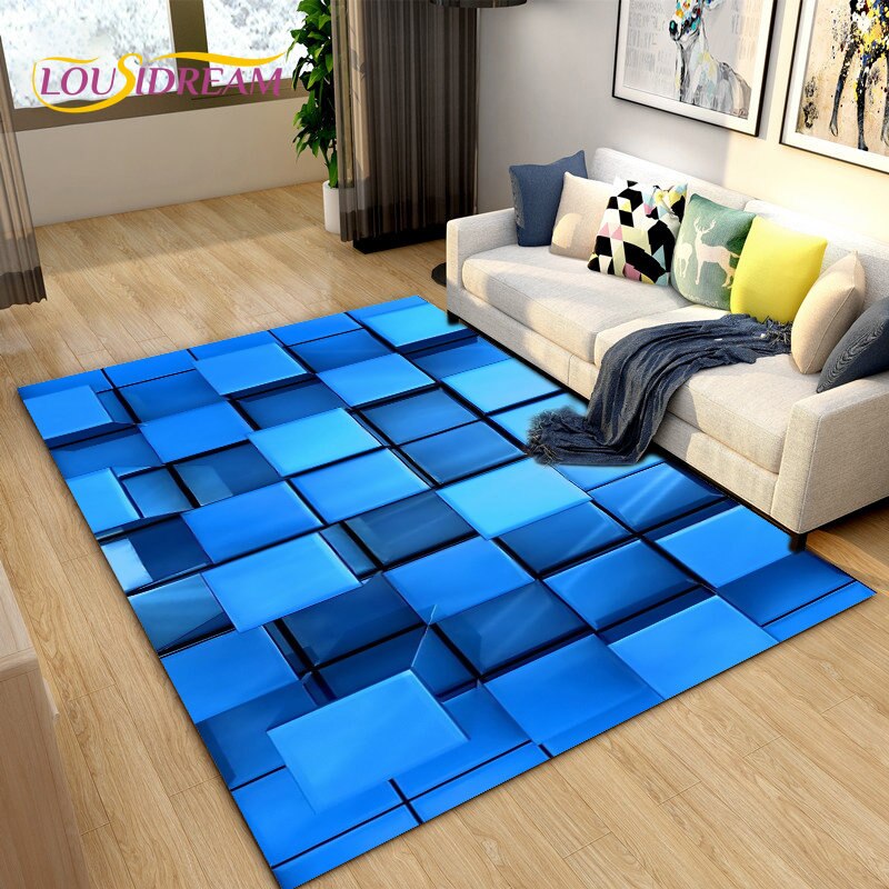 Living Room Designer Carpets - Blue Abstract designs