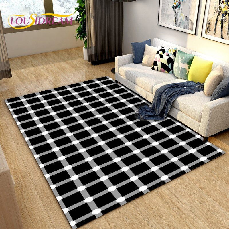 Living Room Designer Carpets - Black and White