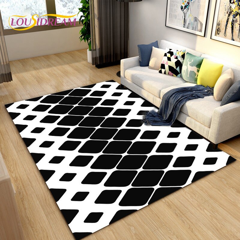 Living Room Designer Carpets - Black and White