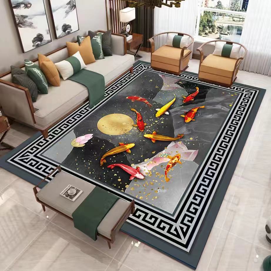 Living Room Designer Carpets - Koi Fish