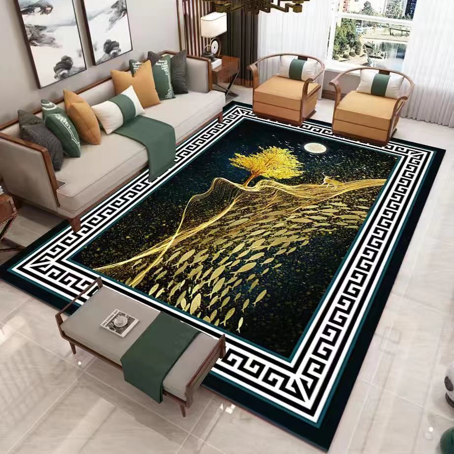 Living Room Designer Carpets - Gold and Deer