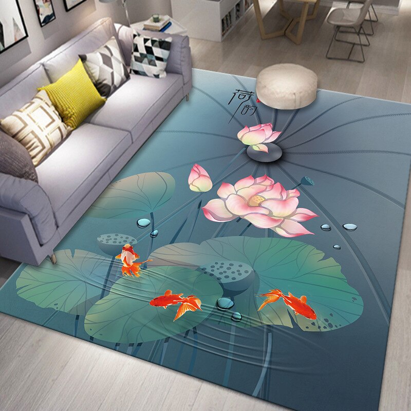 Living Room Designer Carpets - Koi Fish