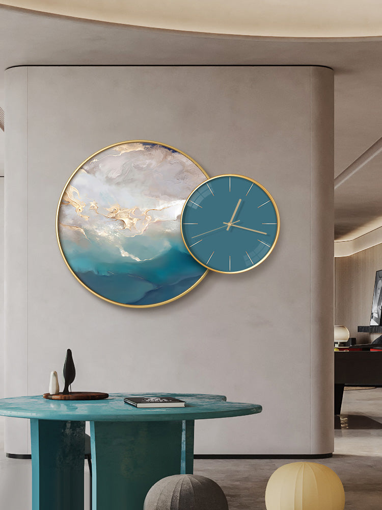 Clock Circle Crystal Porcelain Abstract Wall Hanging