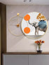 Circle Metal Clock and Circle Crystal Porcelain Wall Hanging