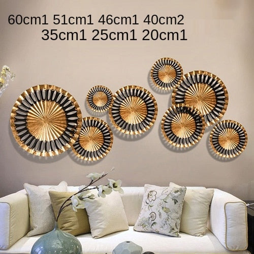 Metal Wall Art -  Wall Hanging Living Room Background Wall Pendant Luxury Decor