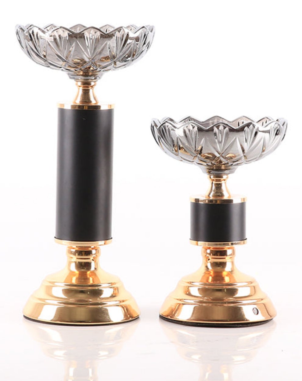 Candle Holders - Crystal Glass Metal